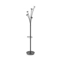 Alba Festival Coat Stand with Umbrella Holder, Five Knobs, 14w x 14d x 73.67h, Black (PMFESTN)