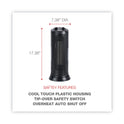 Alera Mini Tower Ceramic Heater, 1,500 W, 7.37 x 7.37 x 17.37, Black (HECT17)