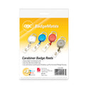 GBC BadgeMates Belt Clip Badge Reels, 36" Extension, Assorted Colors, 4/Pack (3747498)