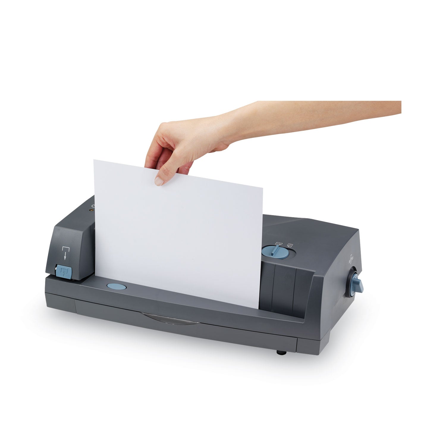 GBC 24-Sheet 3230ST Electric Two- to Three-Hole Adjustable Punch/Stapler, 9/32" Holes, Gray (7704280)