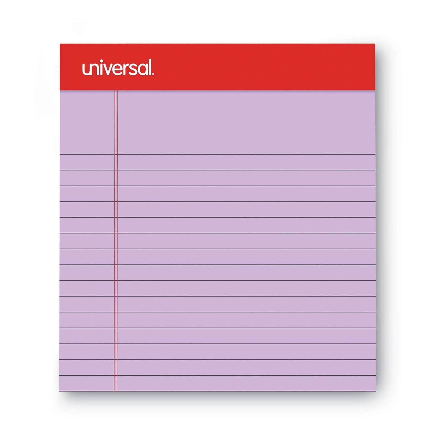 Universal Colored Perforated Ruled Writing Pads, Narrow Rule, 50 Orchid 5 x 8 Sheets, Dozen (35854)