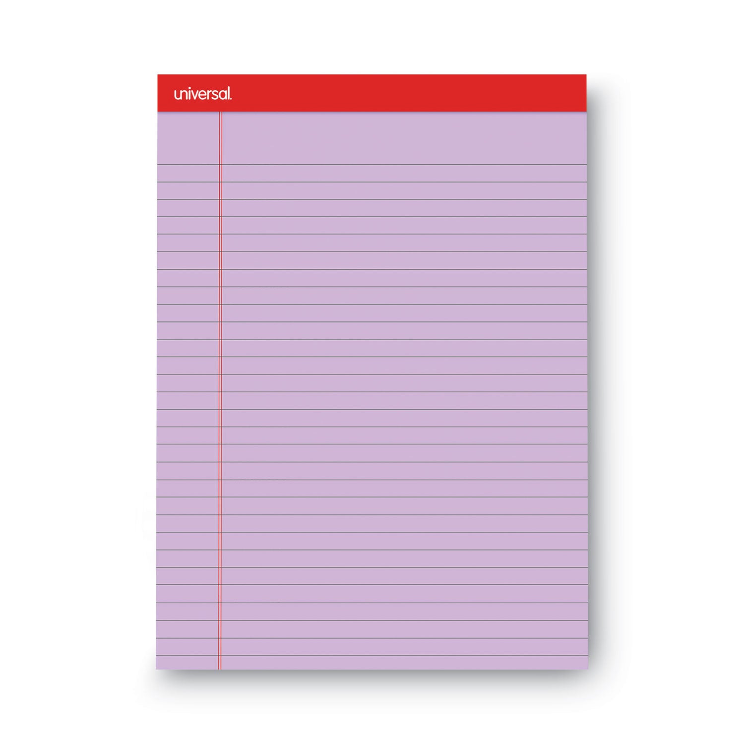 Universal Colored Perforated Ruled Writing Pads, Wide/Legal Rule, 50 Assorted Color 8.5 x 11.75 Sheets, 6/Pack (35878)