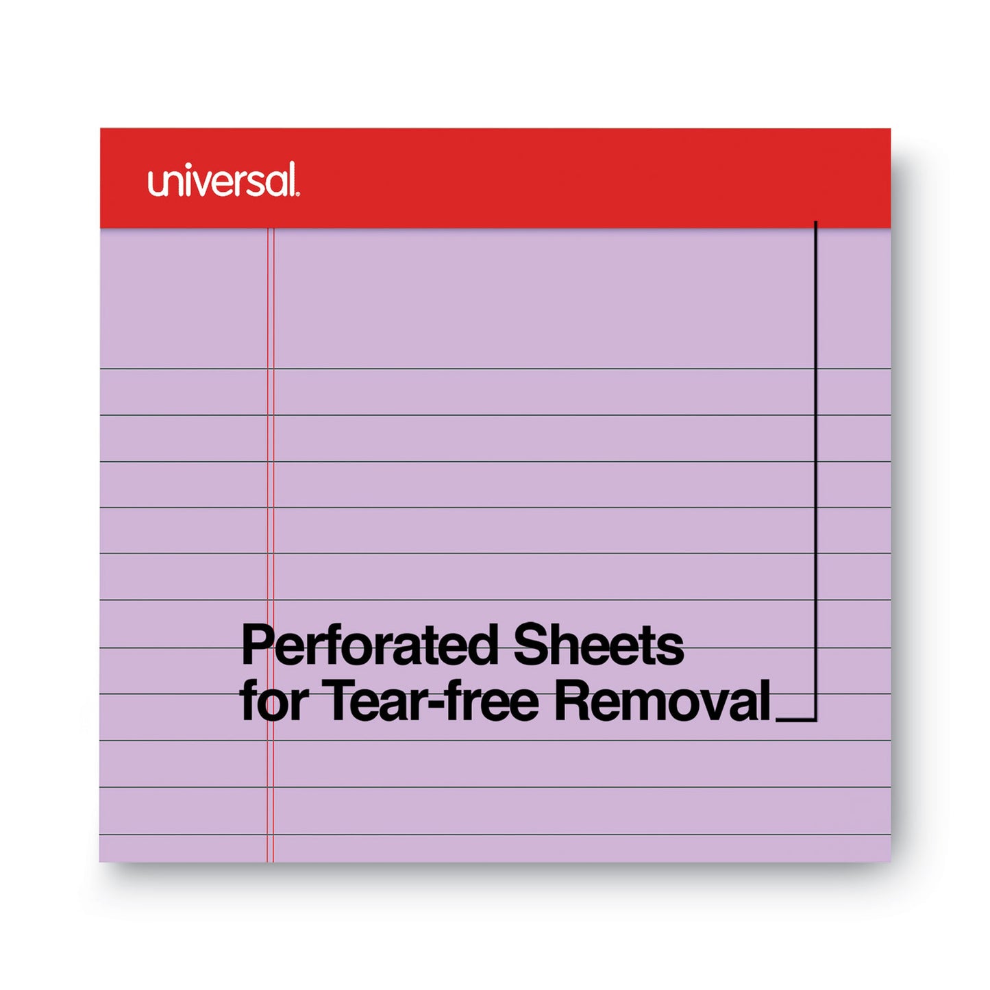 Universal Colored Perforated Ruled Writing Pads, Wide/Legal Rule, 50 Assorted Color 8.5 x 11.75 Sheets, 6/Pack (35878)