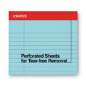 Universal Colored Perforated Ruled Writing Pads, Wide/Legal Rule, 50 Blue 8.5 x 11 Sheets, Dozen (35880)