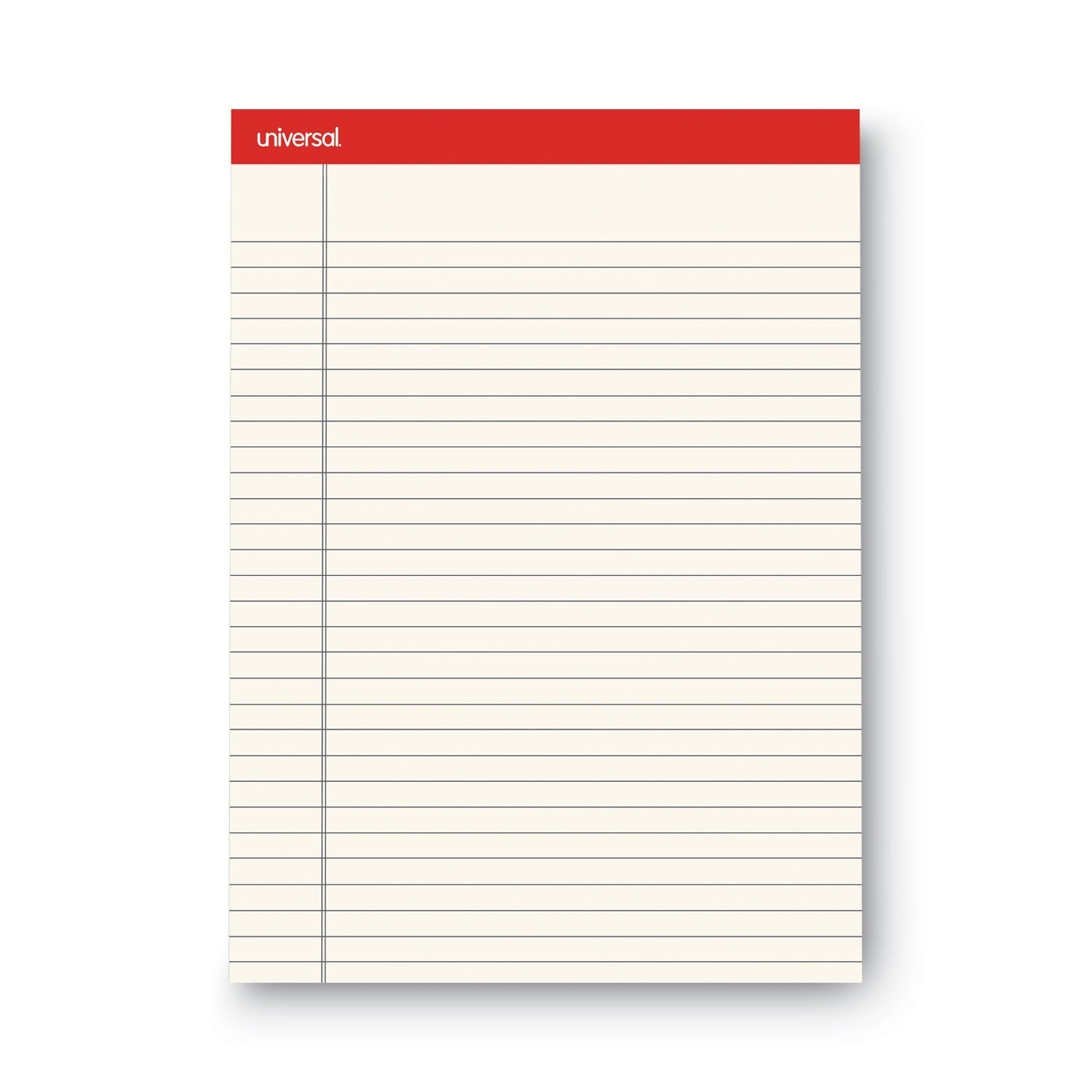 Universal Colored Perforated Ruled Writing Pads, Letter Size Pad (8.5 x 11.75), Wide/Legal Rule, 50 Ivory 8.5 x 11 Sheets, Dozen (35882)