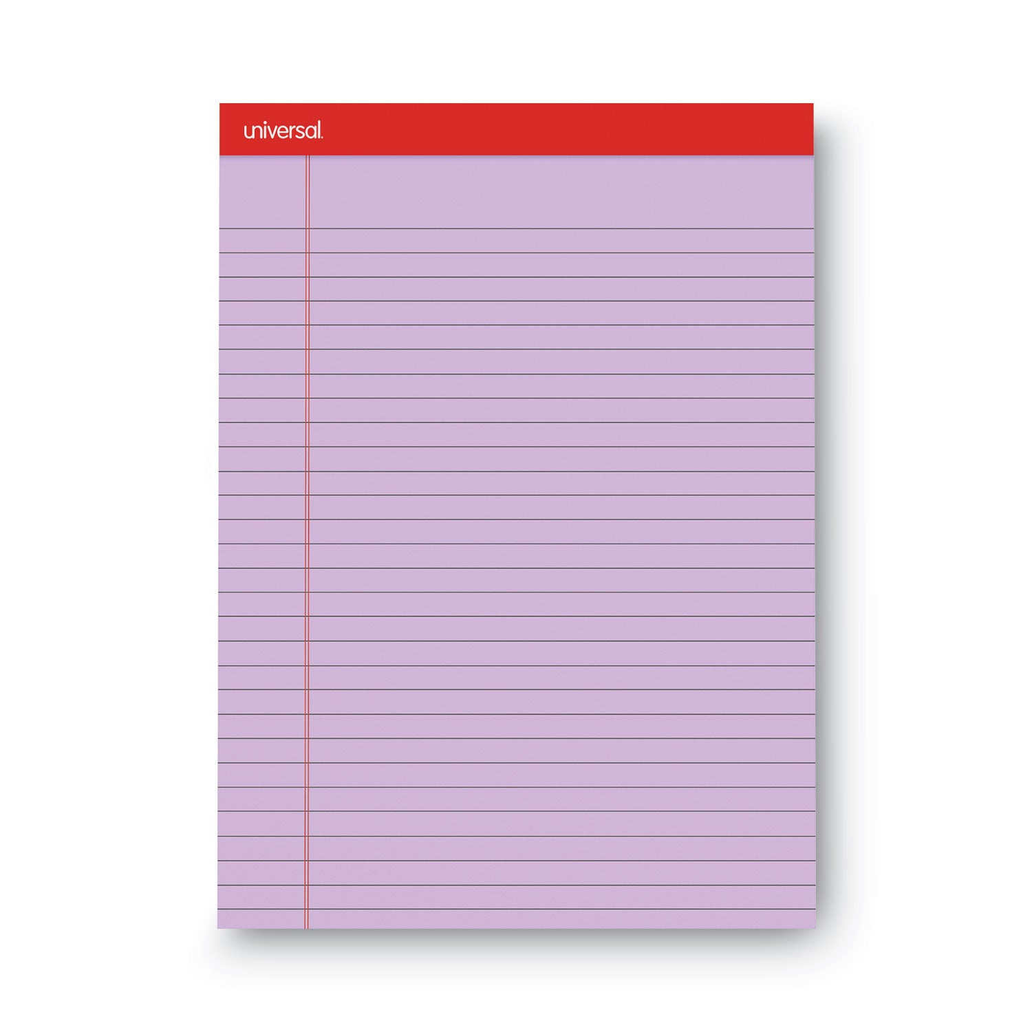 Universal Colored Perforated Ruled Writing Pads, Wide/Legal Rule, 50 Orchid 8.5 x 11 Sheets, Dozen (35884)