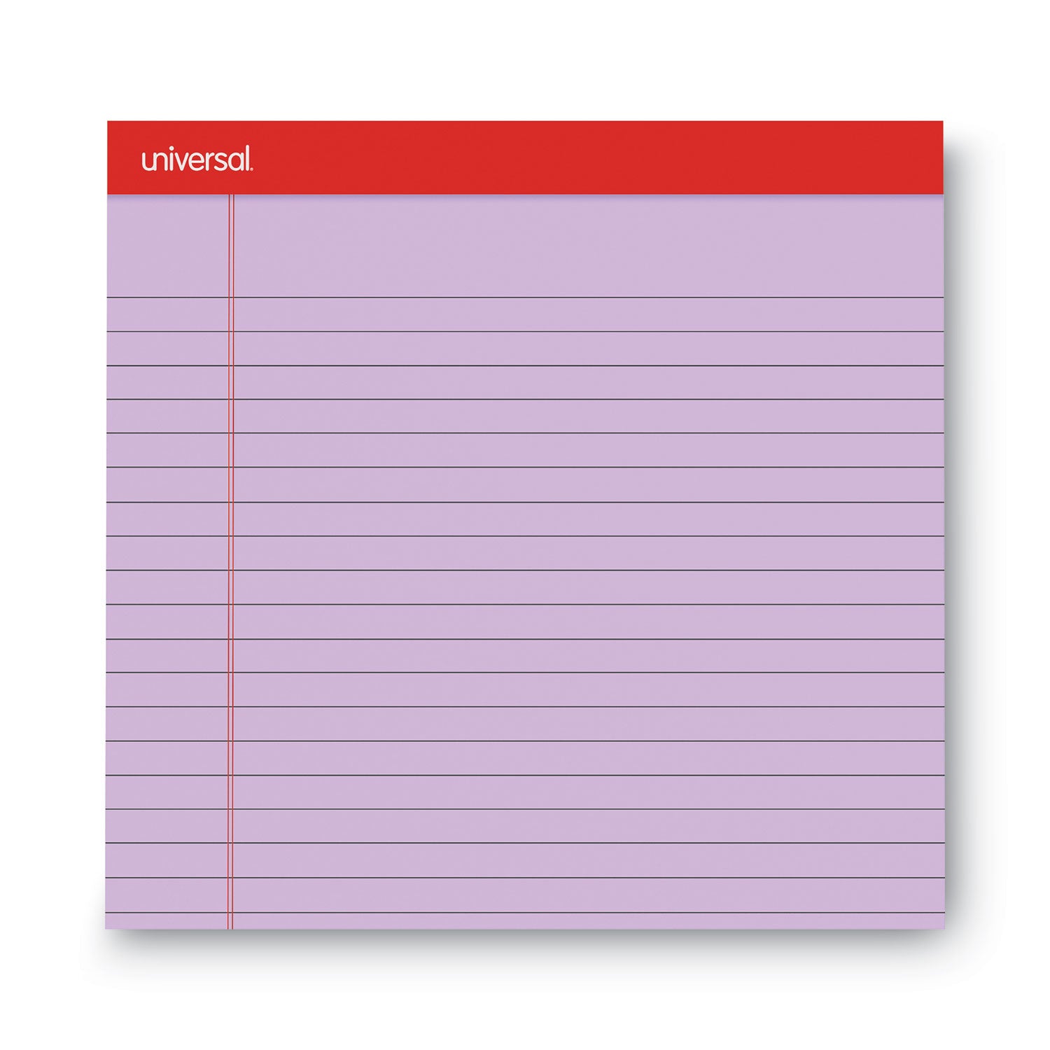 Universal Colored Perforated Ruled Writing Pads, Wide/Legal Rule, 50 Orchid 8.5 x 11 Sheets, Dozen (35884)