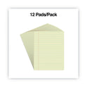 Universal Glue Top Pads, Narrow Rule, 50 Canary-Yellow 8.5 x 11 Sheets, Dozen (42000)