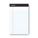 Universal Premium Ruled Writing Pads with Heavy-Duty Back, Narrow Rule, Black Headband, 50 White 5 x 8 Sheets, 6/Pack (56300)