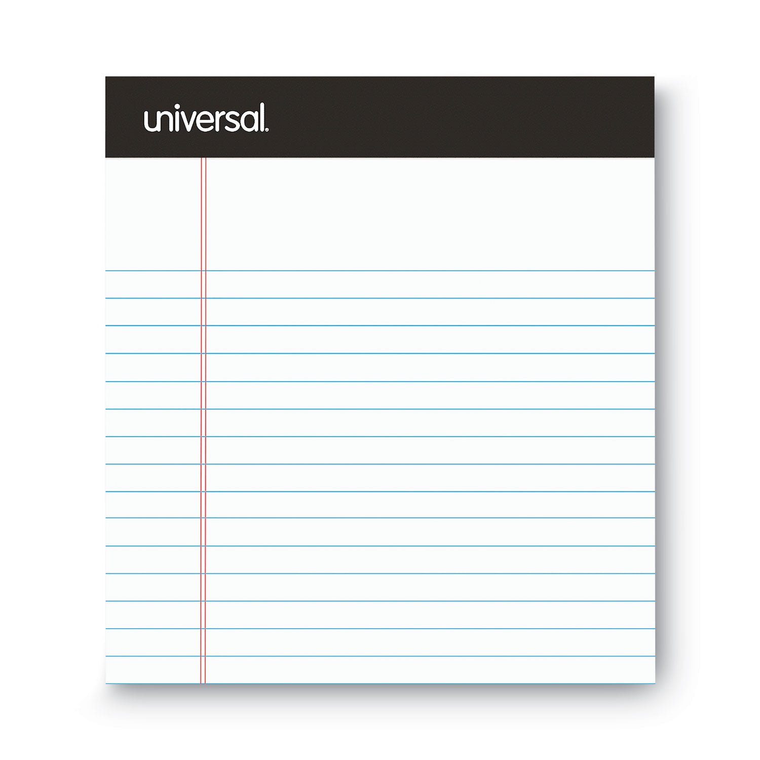 Universal Premium Ruled Writing Pads with Heavy-Duty Back, Narrow Rule, Black Headband, 50 White 5 x 8 Sheets, 6/Pack (56300)