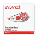 Universal Correction Tape Dispenser, Non-Refillable, White Applicator, 0.2" x 315", 6/Pack (75606)