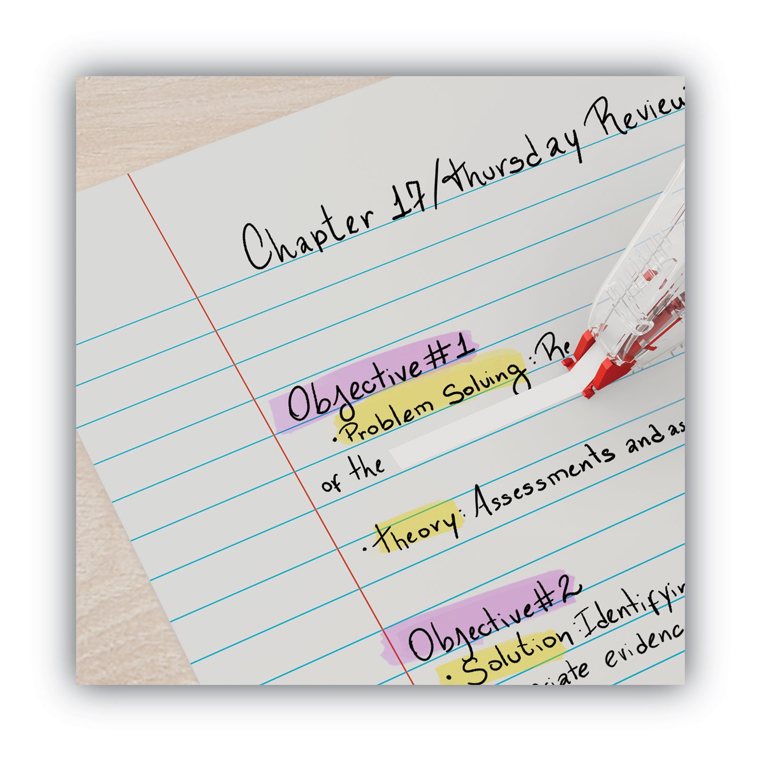 Universal Correction Tape Dispenser, Non-Refillable, White Applicator, 0.2" x 315", 6/Pack (75606)