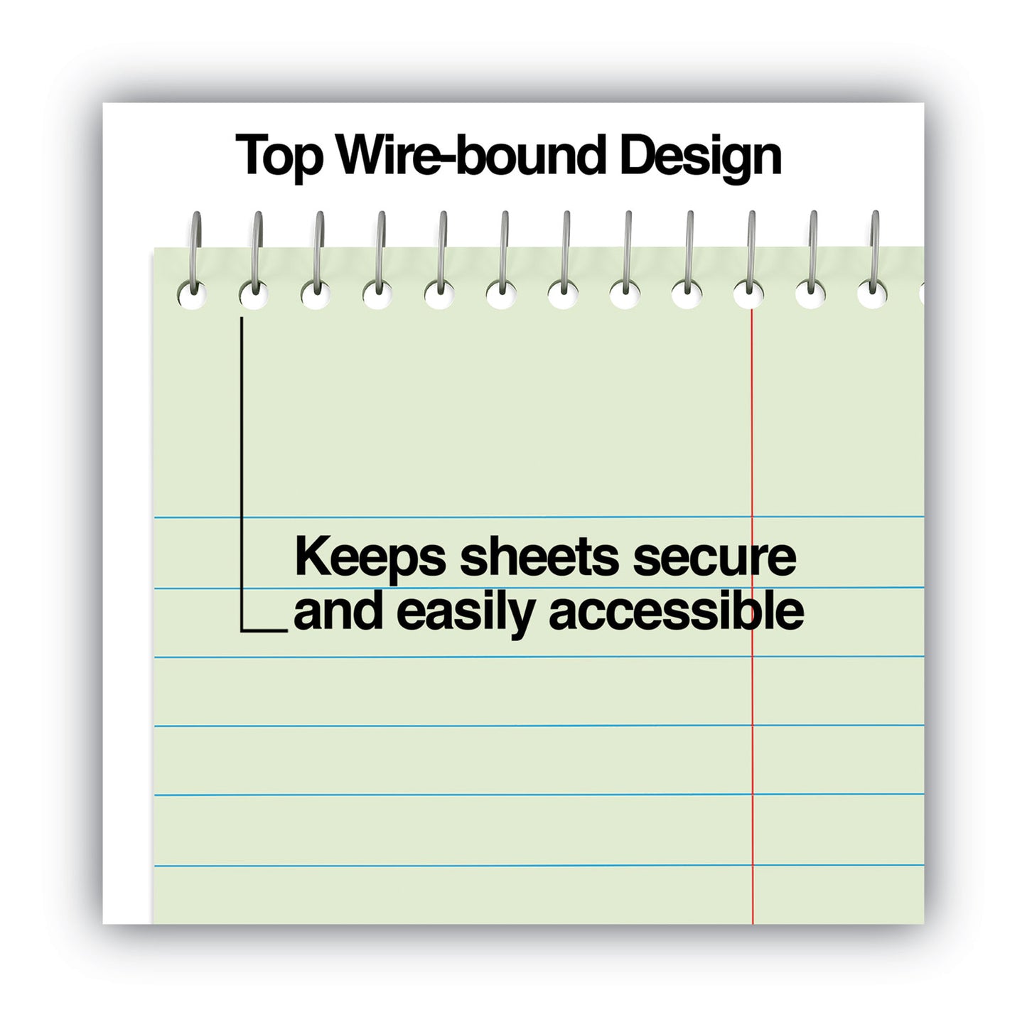 Universal Steno Pads, Gregg Rule, Red Cover, 80 Green-Tint 6 x 9 Sheets (86920)