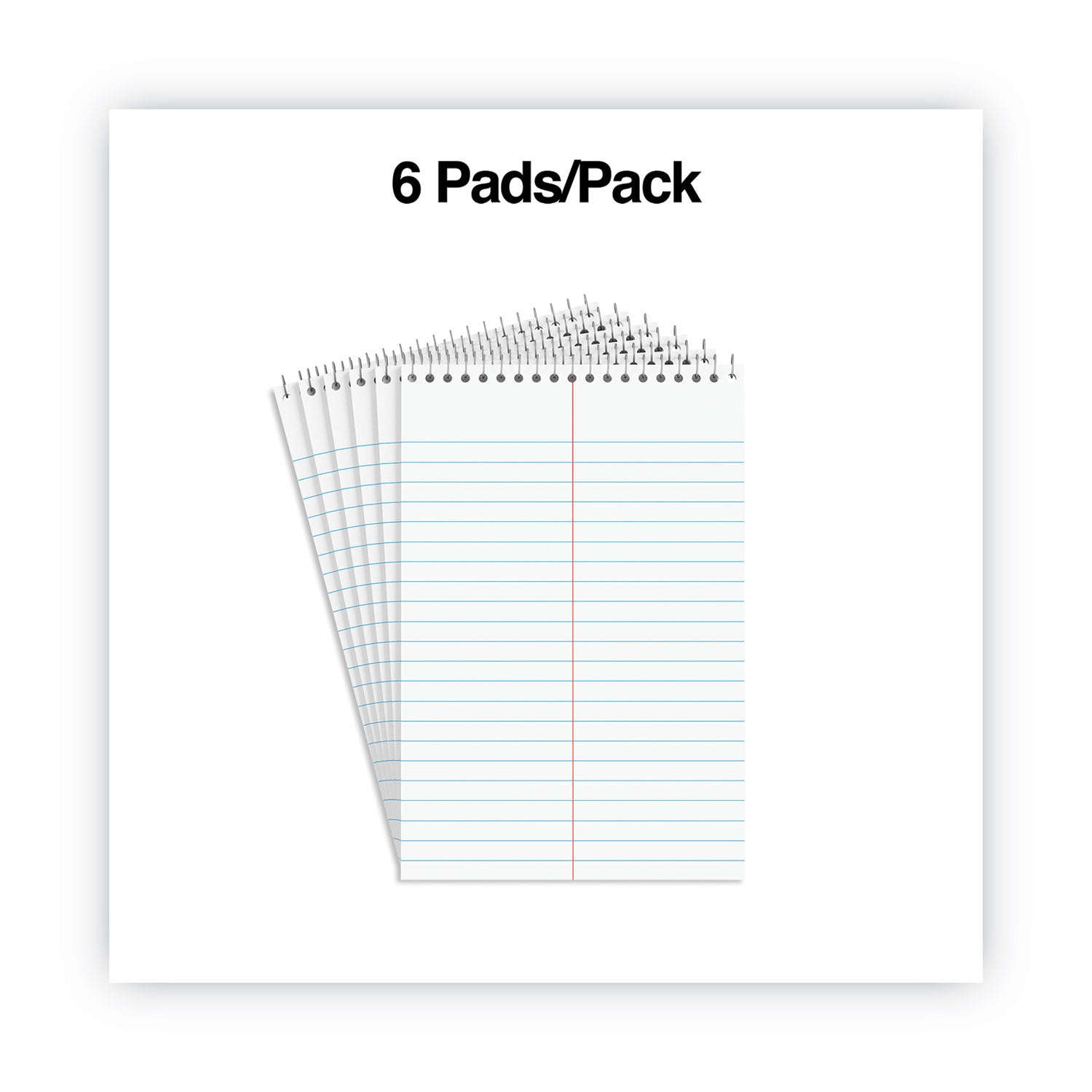 Universal Steno Pads, Gregg Rule, Red Cover, 80 White 6 x 9 Sheets, 6/Pack (96920PK)