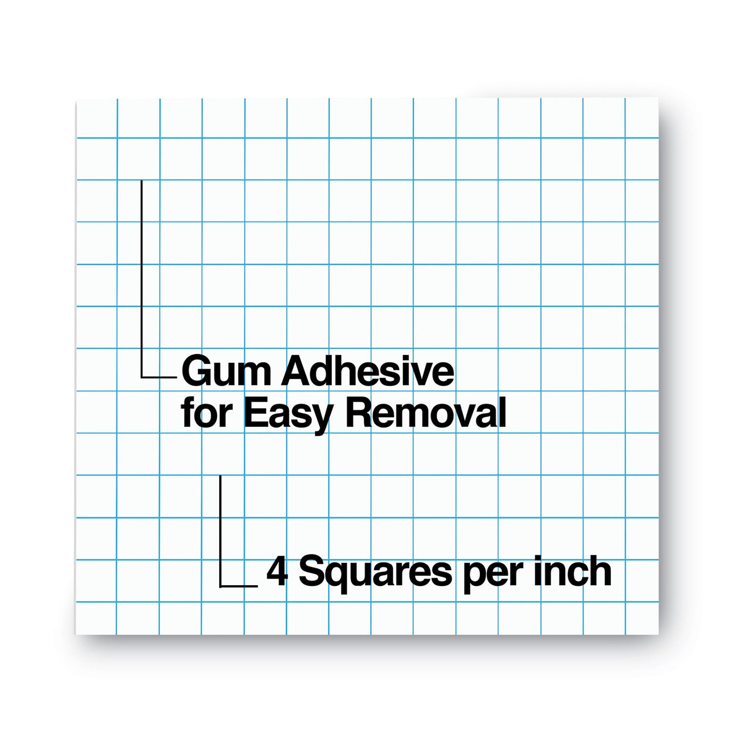 Universal Quadrille-Rule Glue Top Pads, Quadrille Rule (4 sq/in), 50 White 8.5 x 11 Sheets, Dozen (20631)