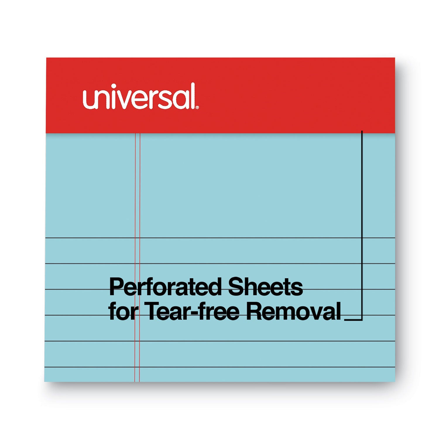 Universal Colored Perforated Ruled Writing Pads, Narrow Rule, 50 Blue 5 x 8 Sheets, Dozen (35850)