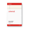 Universal Colored Perforated Ruled Writing Pads, Narrow Rule, 50 Ivory 5 x 8 Sheets, Dozen (35852)