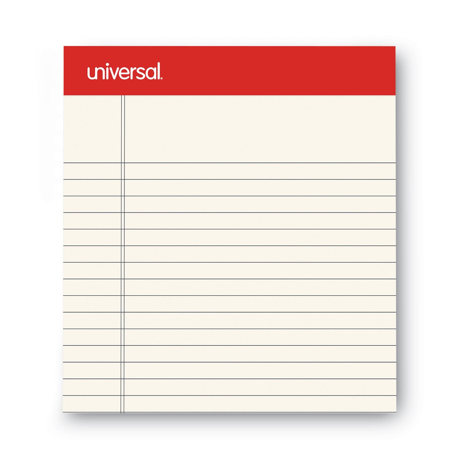 Universal Colored Perforated Ruled Writing Pads, Narrow Rule, 50 Ivory 5 x 8 Sheets, Dozen (35852)