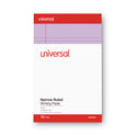 Universal Colored Perforated Ruled Writing Pads, Narrow Rule, 50 Orchid 5 x 8 Sheets, Dozen (35854)