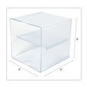 Deflecto Stackable Cube Organizer, Divided, 2 Compartments, Plastic, 6 x 6 x 6, Clear (350701)