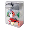 Deflecto Stackable Cube Organizer, Divided, 2 Compartments, Plastic, 6 x 6 x 6, Clear (350701)