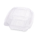 Eco-Products Renewable and Compostable Clear Clamshell Hinged Food Containers, 6 x 6 x 3, Plastic, 80/Pack, 3 Packs/Carton (EPLC6)