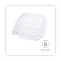 Eco-Products Renewable and Compostable Clear Clamshell Hinged Food Containers, 6 x 6 x 3, Plastic, 80/Pack, 3 Packs/Carton (EPLC6)