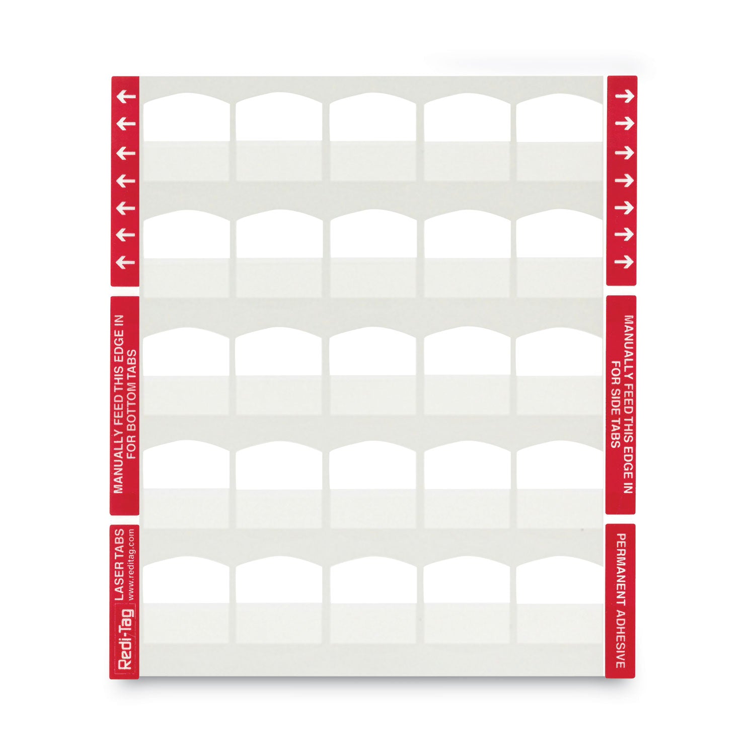 Redi-Tag Laser Printable Index Tabs, 1/5-Cut, White, 1.13" Wide, 100/Pack (33117)