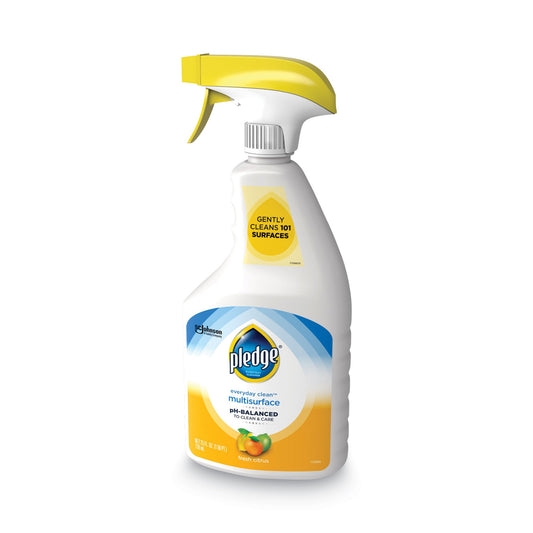 Pledge pH-Balanced Everyday Clean Multisurface Cleaner, Clean Citrus Scent, 25 oz Trigger Spray Bottle, 6/Carton (336283)