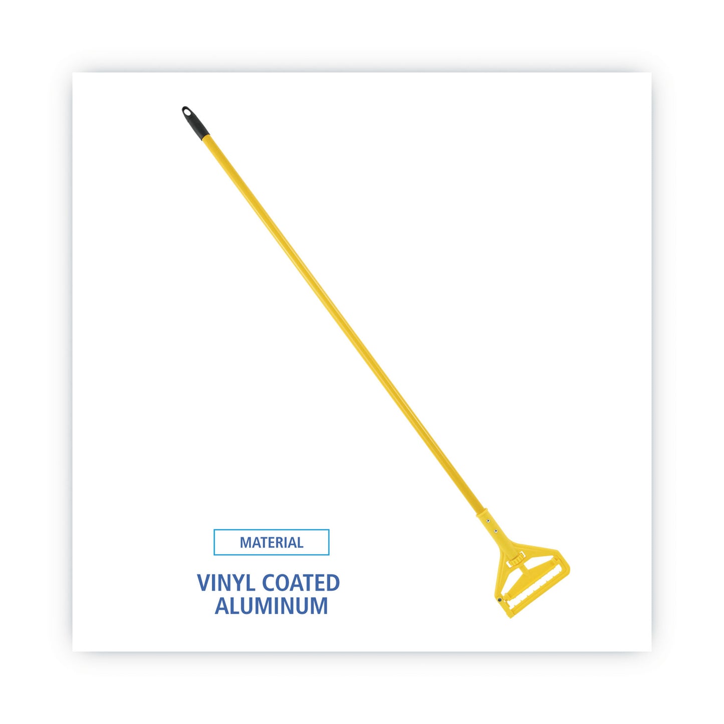 Boardwalk Quick Change Side-Latch Plastic Mop Head Handle, 60" Aluminum Handle, Yellow (620)