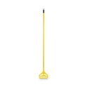 Boardwalk Quick Change Side-Latch Plastic Mop Head Handle, 60" Aluminum Handle, Yellow (620)