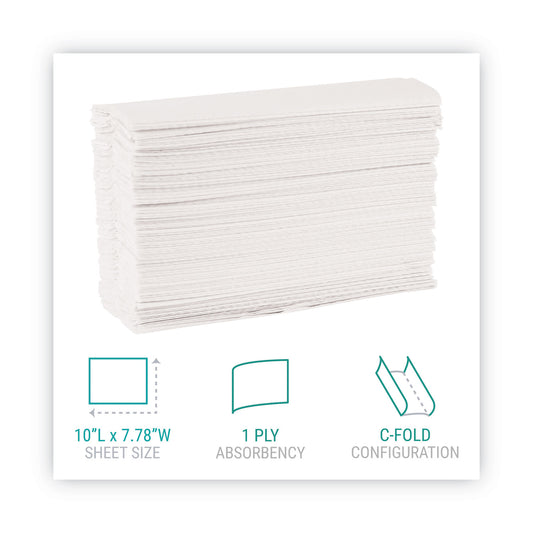 Windsoft C-Fold Paper Towels, 1-Ply, 10.2 x 13.25, White, 200/Pack, 12 Packs/Carton (101)