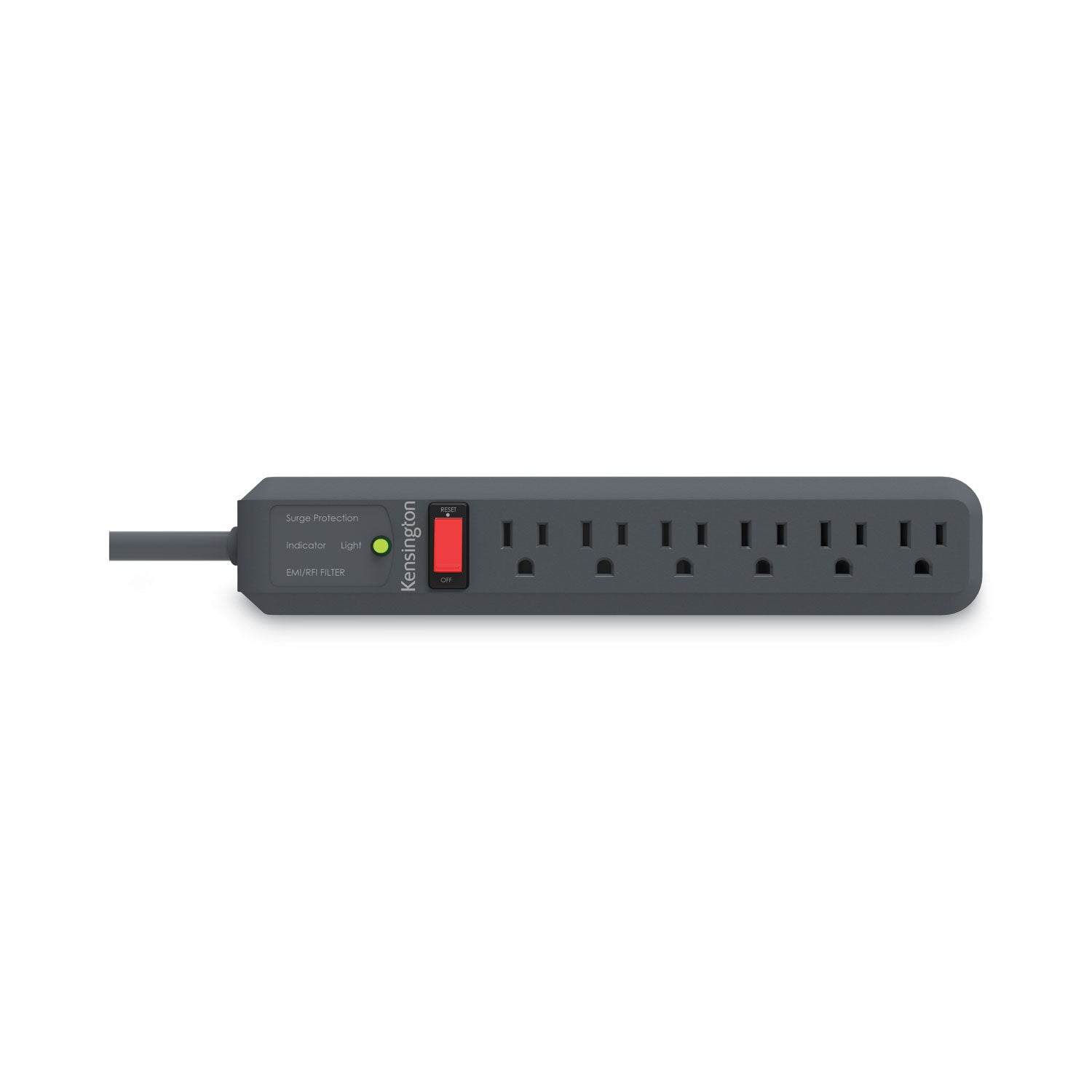 Kensington Guardian Surge Protector, 6 AC Outlets, 15 ft Cord, 540 J, Gray (38215)