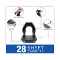 Swingline 28-Sheet Comfort Handle Steel Two-Hole Punch, 1/4" Holes, Black/Gray (74050)