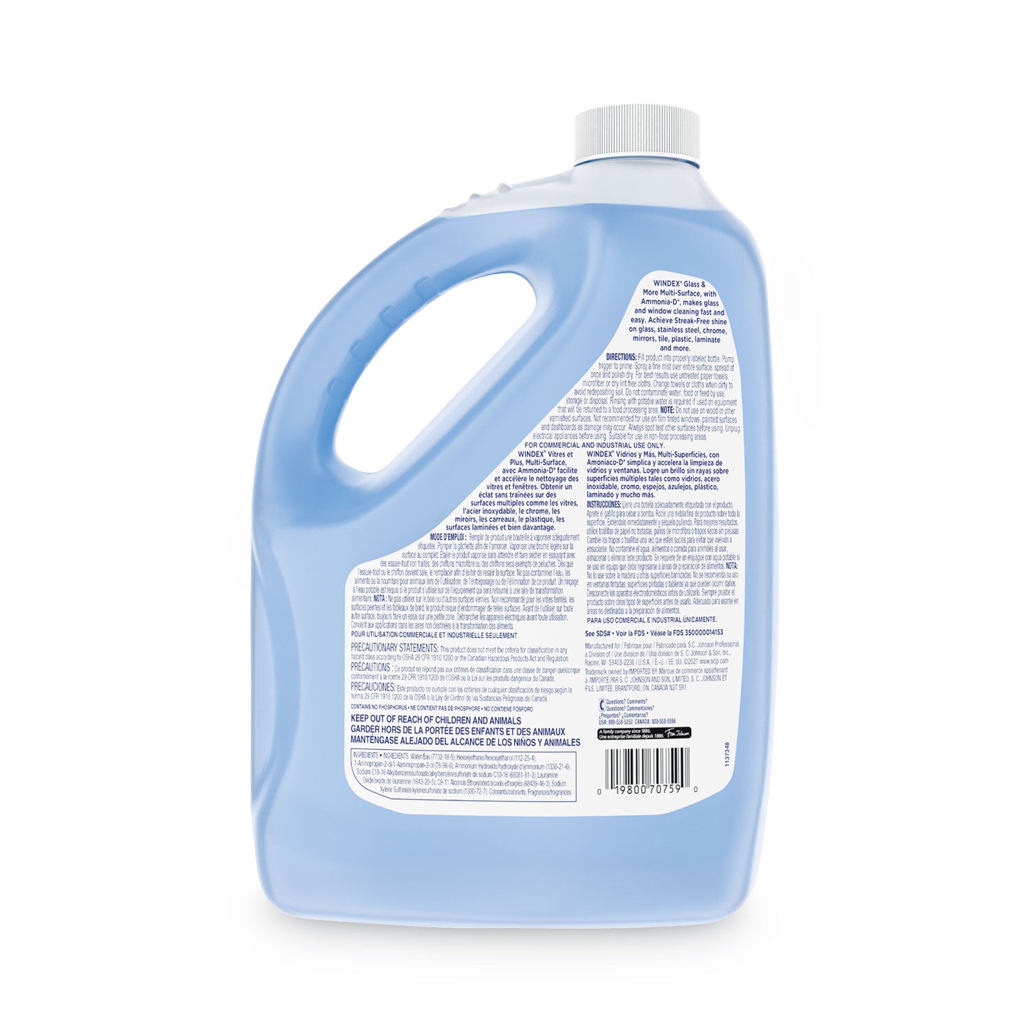 Windex Glass Cleaner with Ammonia-D, 1 gal Bottle (696503EA)