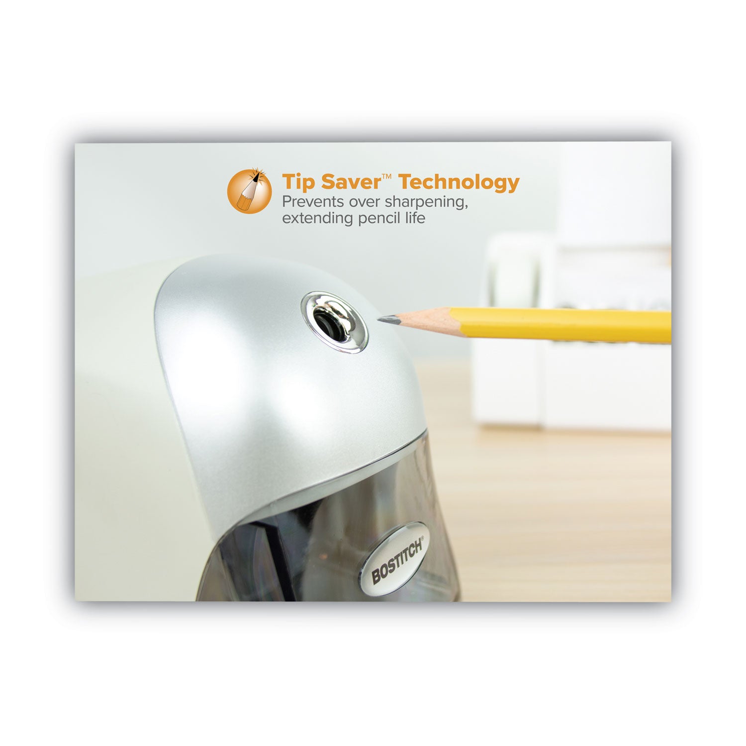 Bostitch QuietSharp Executive Electric Pencil Sharpener, AC-Powered, 4 x 7.5 x 5, Gray (EPS8HDGRY)