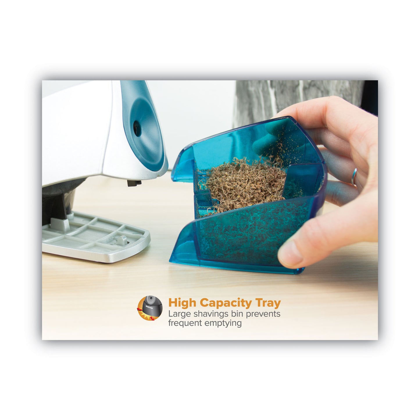 Bostitch Personal Electric Pencil Sharpener, AC-Powered, 4.25 x 8.4 x 4, Blue (EPS4BLUE)