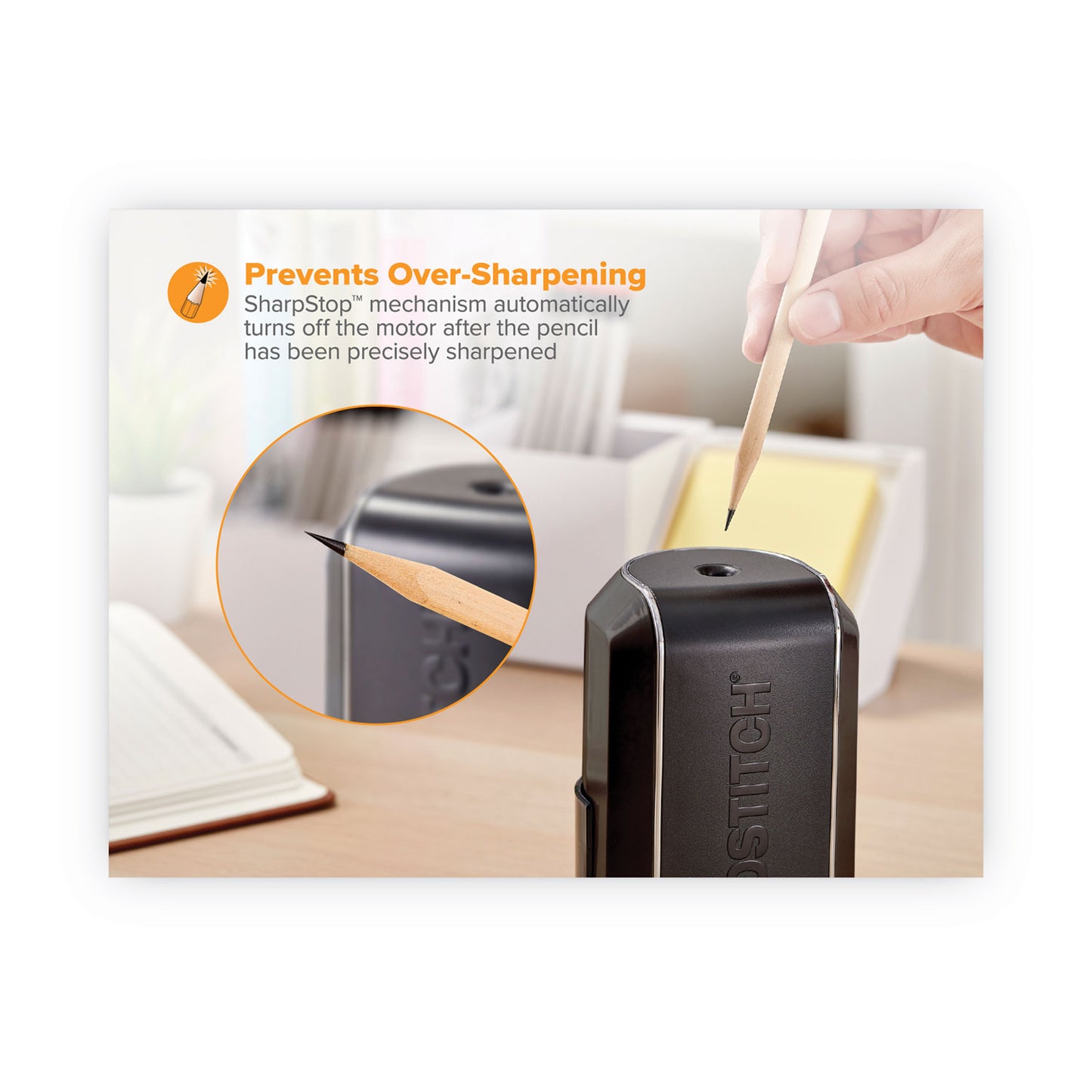 Bostitch Vertical Electric Pencil Sharpener, AC-Powered, 4.5 x 3.75 x 5.5, Black (EPS5VBLK)