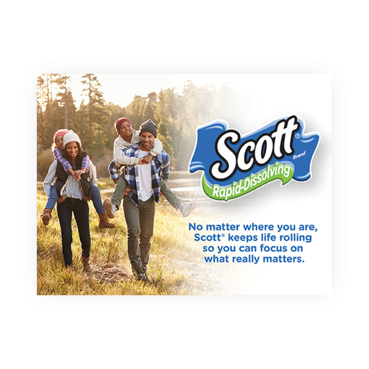 Scott Rapid-Dissolving Toilet Paper, Bath Tissue, Septic Safe, 1-Ply, White, 231 Sheets/Roll, 4/Rolls/Pack, 12 Packs/Carton (47617)