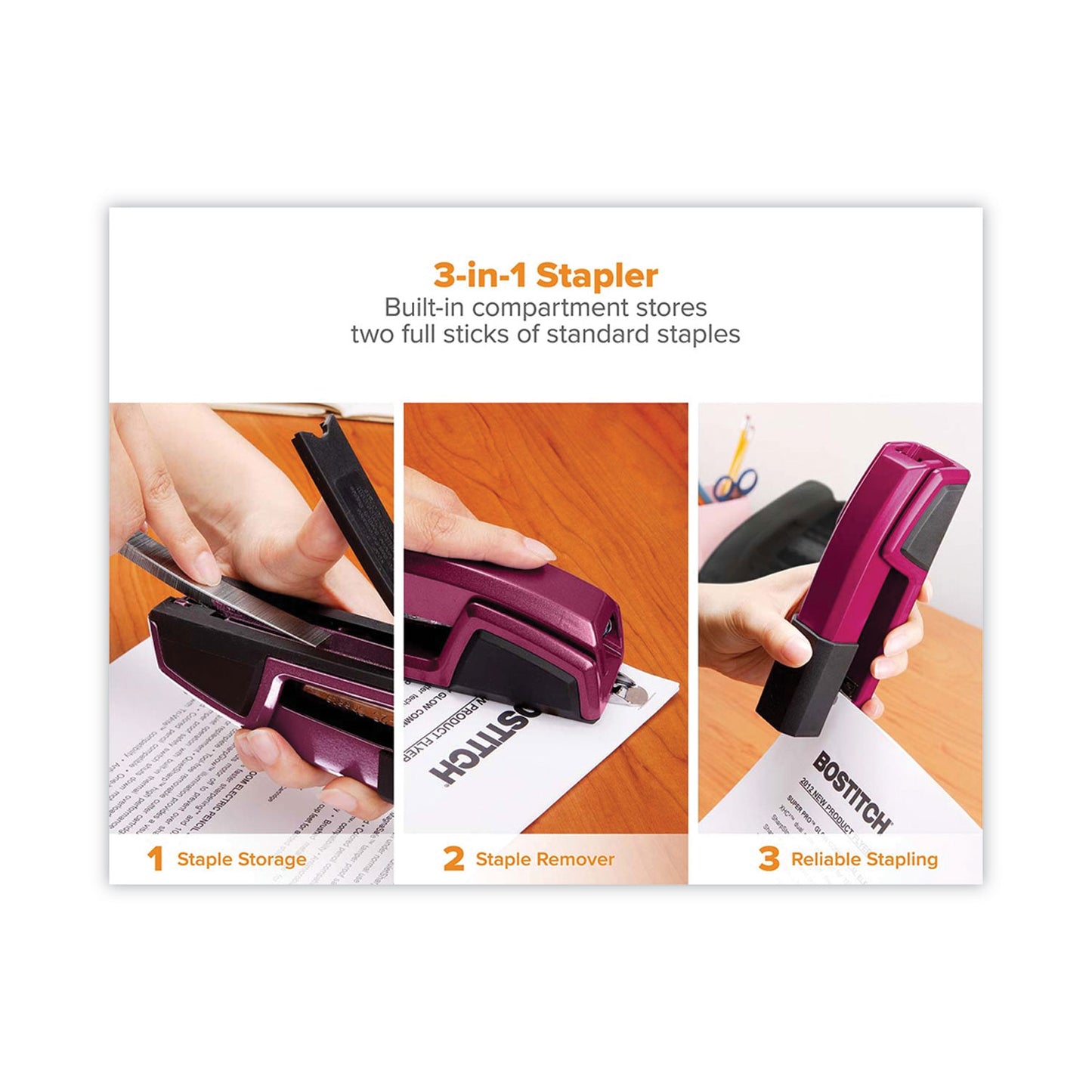 Bostitch Epic Stapler, 25-Sheet Capacity, Magenta (B777RMAG)