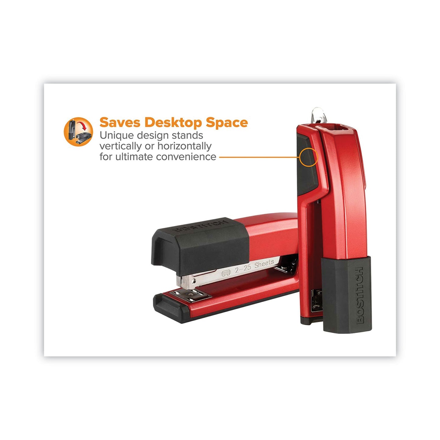 Bostitch Epic Stapler, 25-Sheet Capacity, Red (B777RED)