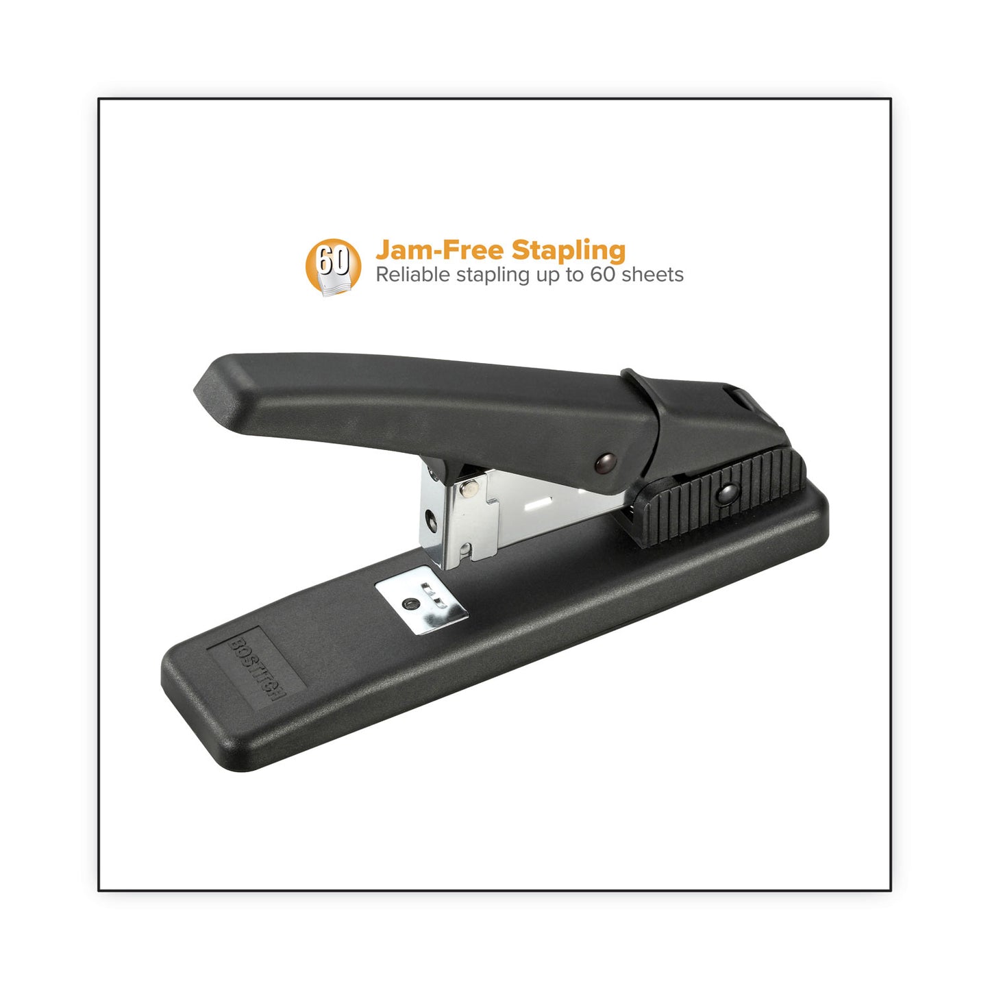 Bostitch Stanley NoJam Desktop Heavy-Duty Stapler, 60-Sheet Capacity, Black (03201)