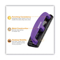 Bostitch 12-Sheet EZ Squeeze Three-Hole Punch, 9/32" Holes, Purple/Black (2105)