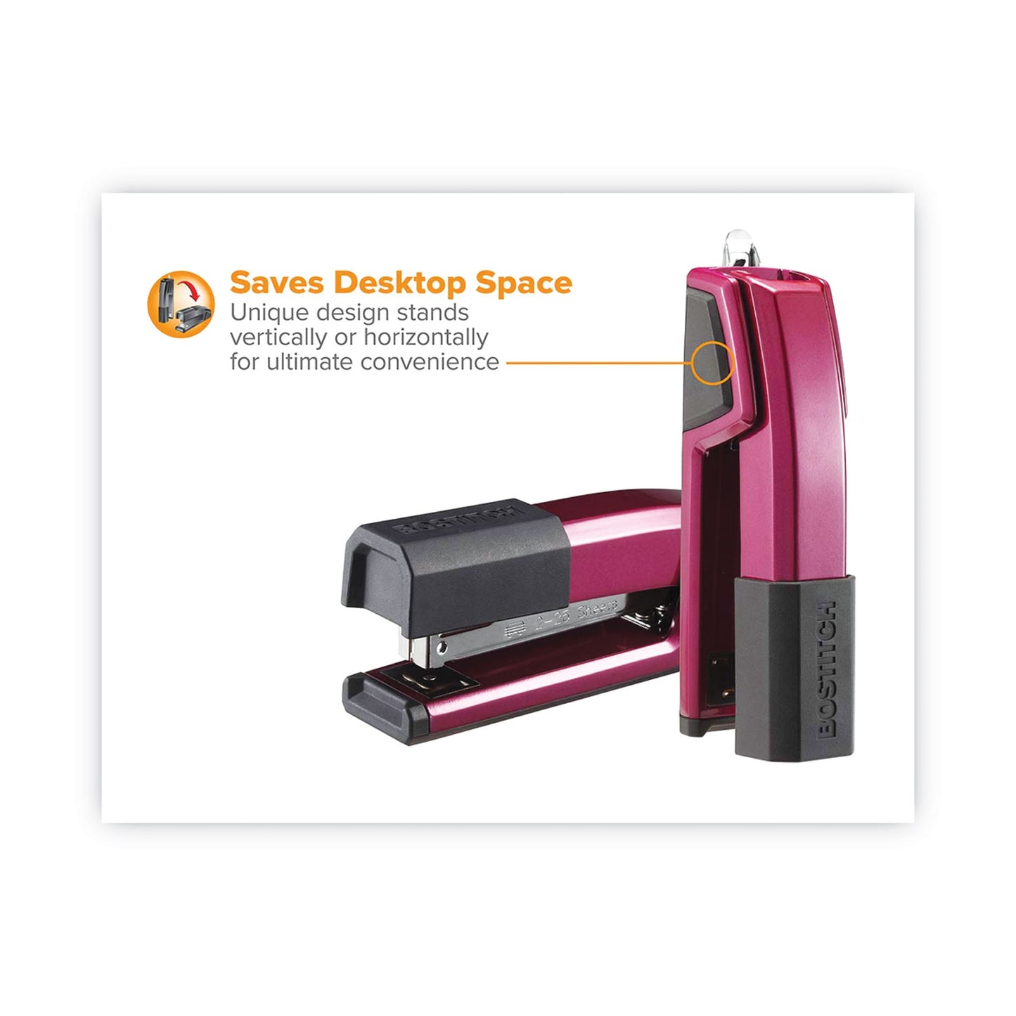 Bostitch Epic Stapler, 25-Sheet Capacity, Magenta (B777RMAG)