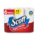 Scott Choose-a-Size Mega Kitchen Roll Paper Towels, 1-Ply, 100/Roll, 6 Rolls/Pack, 4 Packs/Carton (55413)