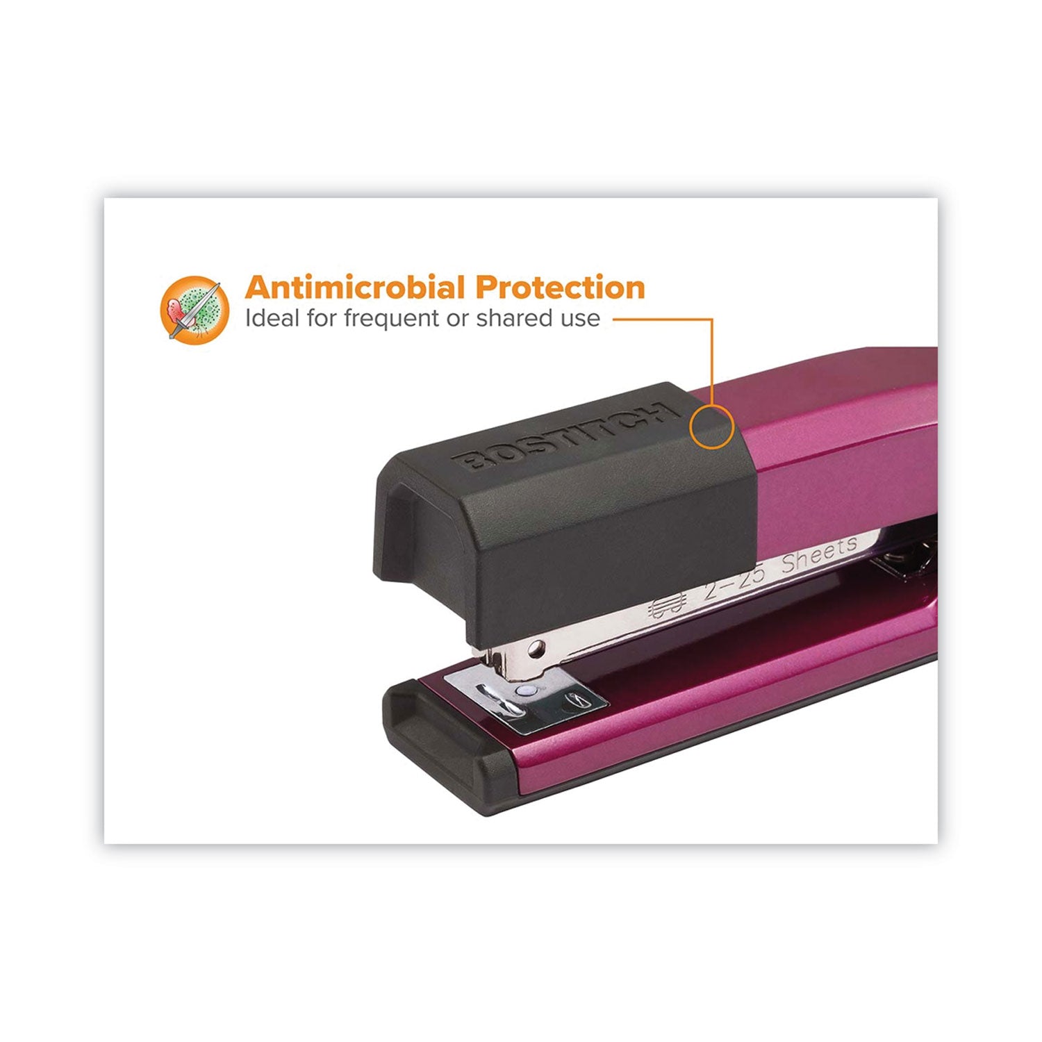 Bostitch Epic Stapler, 25-Sheet Capacity, Magenta (B777RMAG)