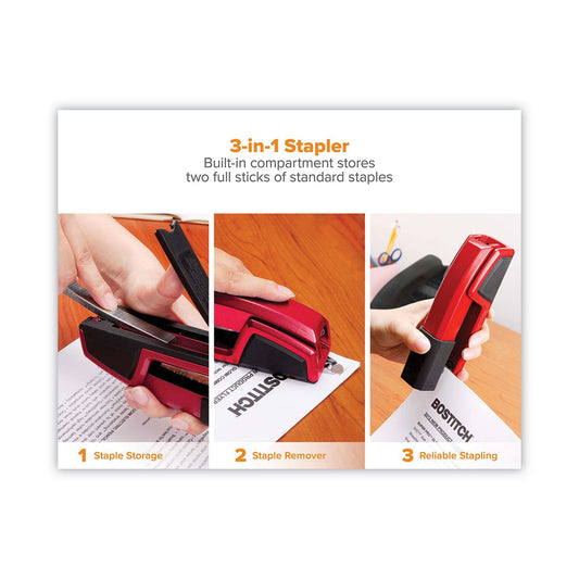 Bostitch Epic Stapler, 25-Sheet Capacity, Red (B777RED)