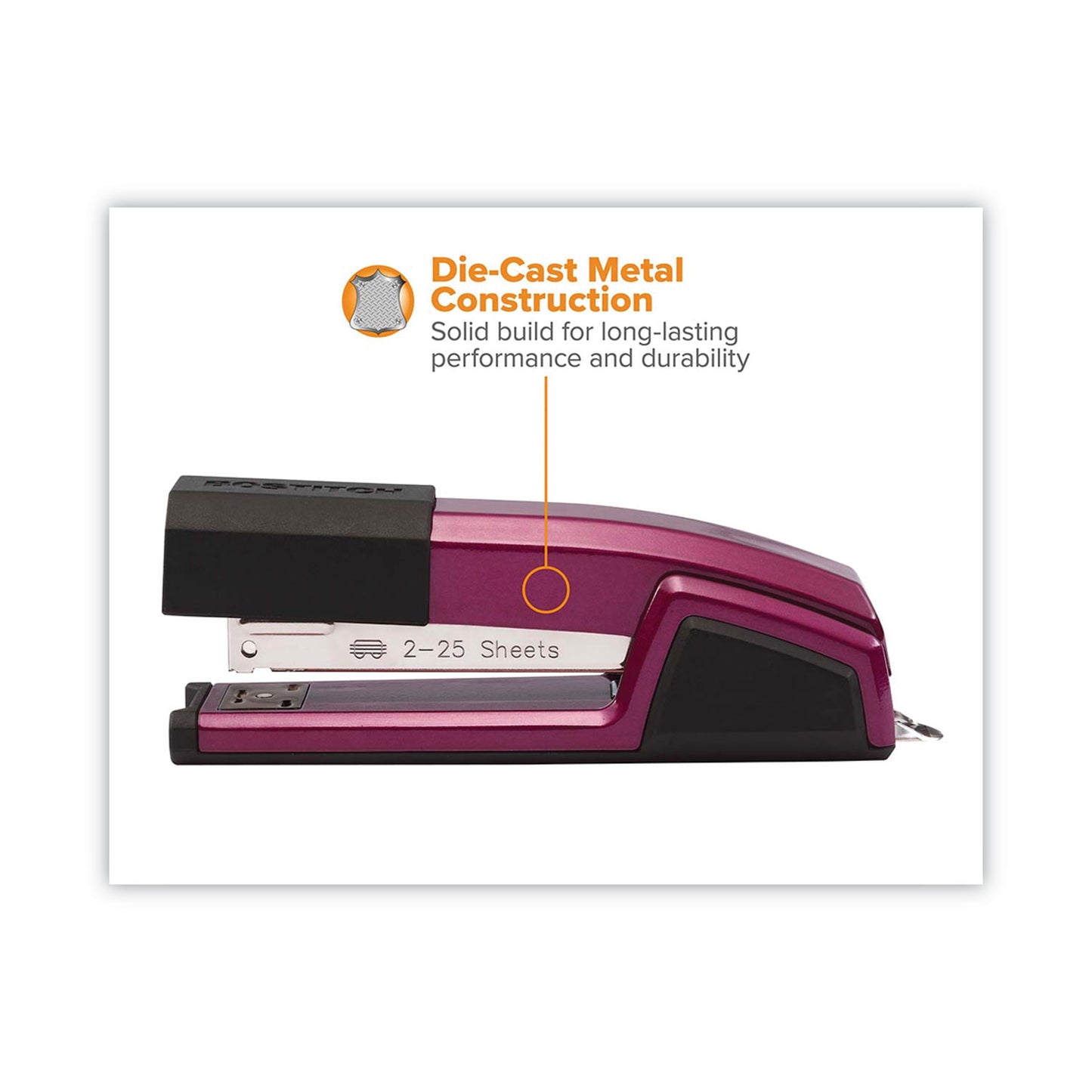 Bostitch Epic Stapler, 25-Sheet Capacity, Magenta (B777RMAG)