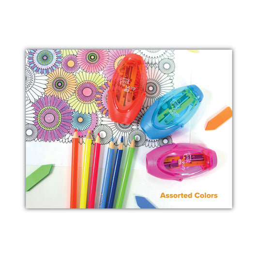 Bostitch Twist-n-Sharp Pencil Sharpener, Two-Hole, 3.91 x 1.5 x 5.88, Randomly Assorted Colors, 6/Pack (PS2ASSTPK)