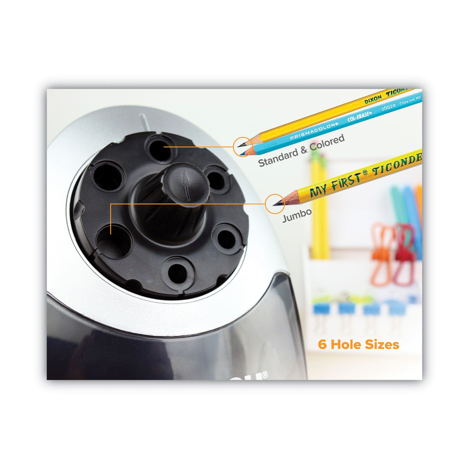 Bostitch Super Pro 6 Commercial Electric Pencil Sharpener, AC-Powered, 6.13 x 10.69 x 9, Gray/Black (EPS12HC)